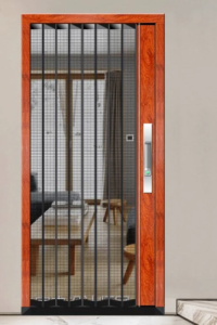exterior sliding mesh door with lock key